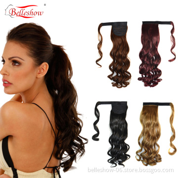 Hot sell kinky Curly Drawstring ponytail hair extension  synthetic ponytail clip in ponytail hair piece